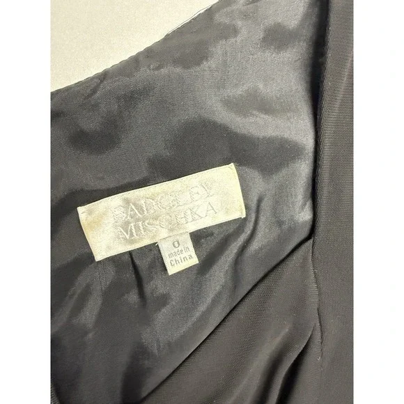 Badgley Mischka Black Cowl Neck Cocktail Dress Bubble Hem Sleeveless Size 0 - Picture 6 of 13